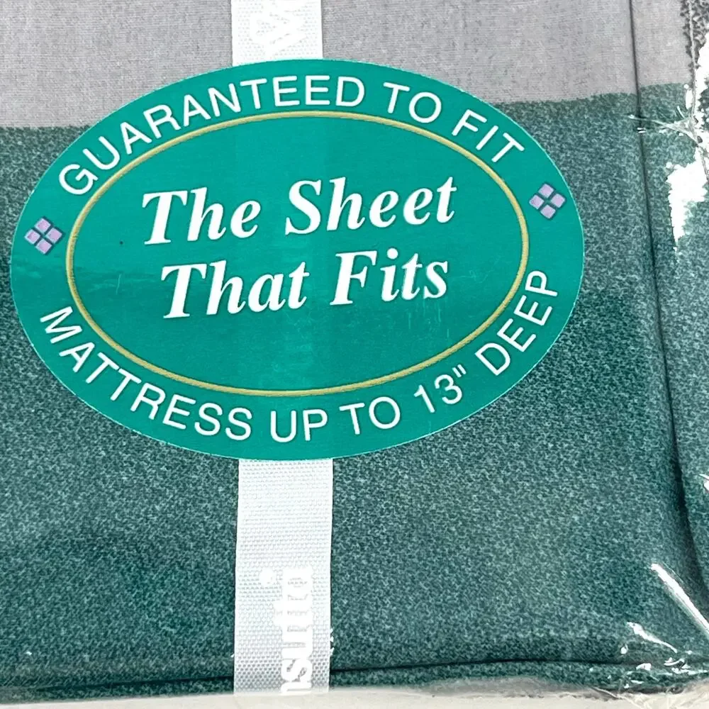 Vintage Wamsutta Supercale Plus 200 Thread Count plaid sheet set
